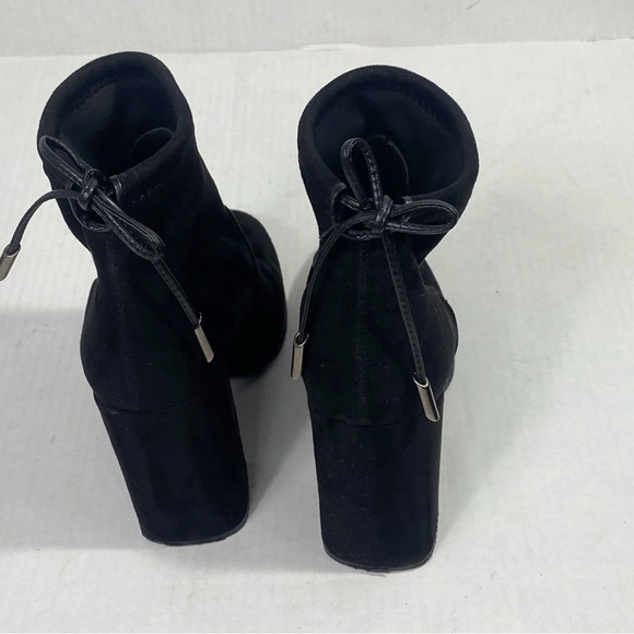 The Shoe Box Nanda Black Suede Bootie Block Heel - Picture 5 of 12